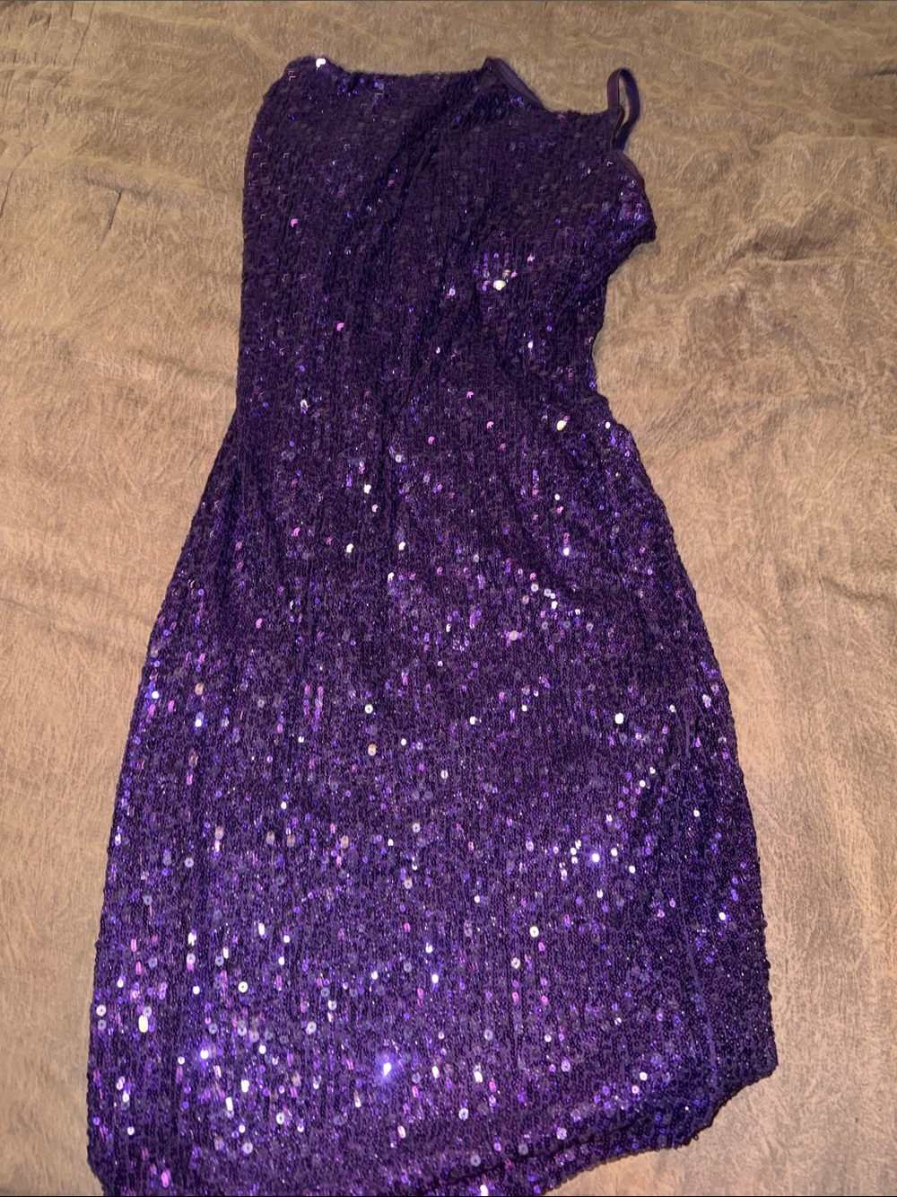 Guess- Small- Used Purple Sequin Evening Dress - Elegant Sparkle